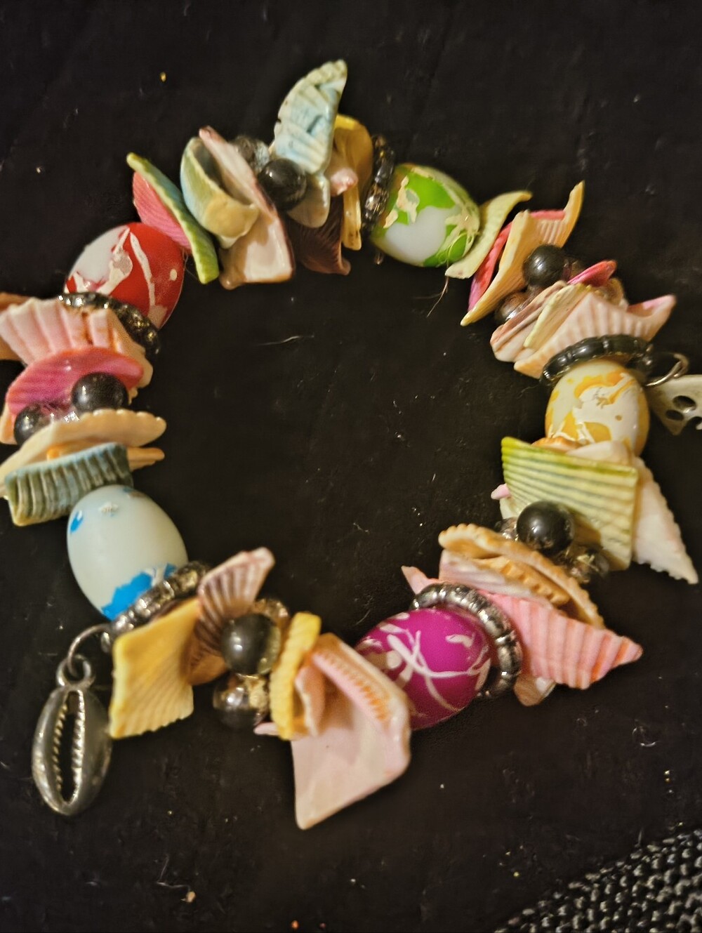 Colorful Shell & Bead Stretch Bracelet